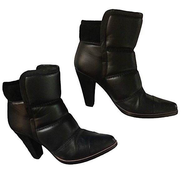 CHLOE Devon Boot Quilted Puffer Black Leather Ankle Boots - Picture 3 of 16